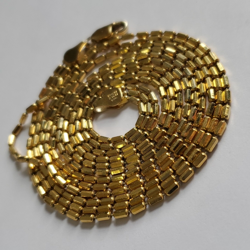 Sterling Silver 925 Cascading Bullet Bead Necklace